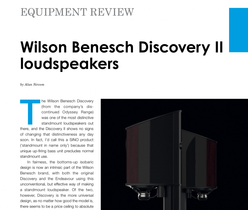 Hifi Plus test Wilson Benesch Discovery II